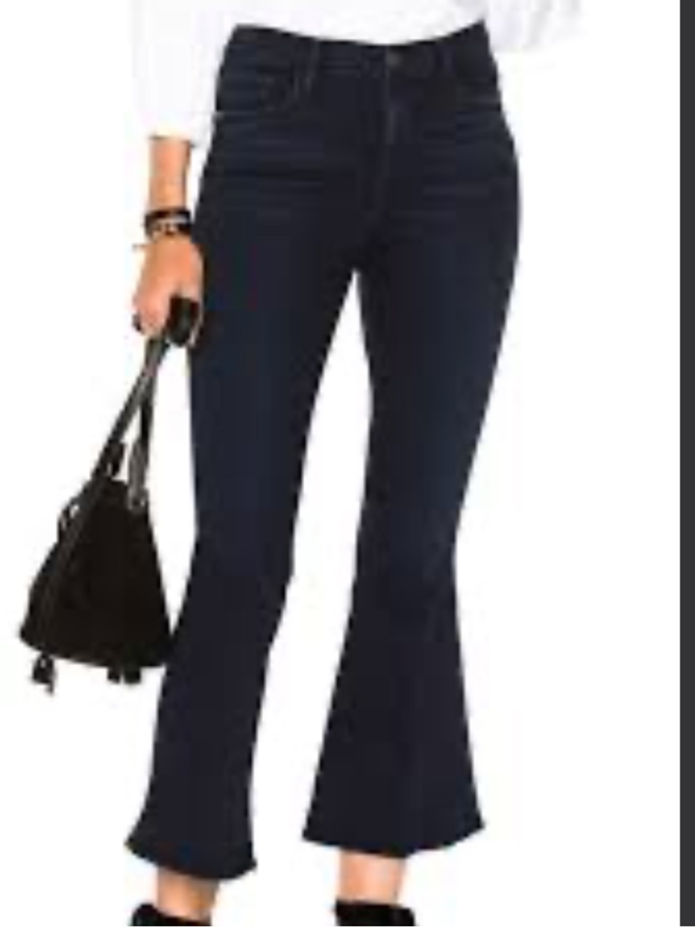 Frame Denim Le Crop Bell Deep Indigo High-Rise Wide Leg Jeans Size 29